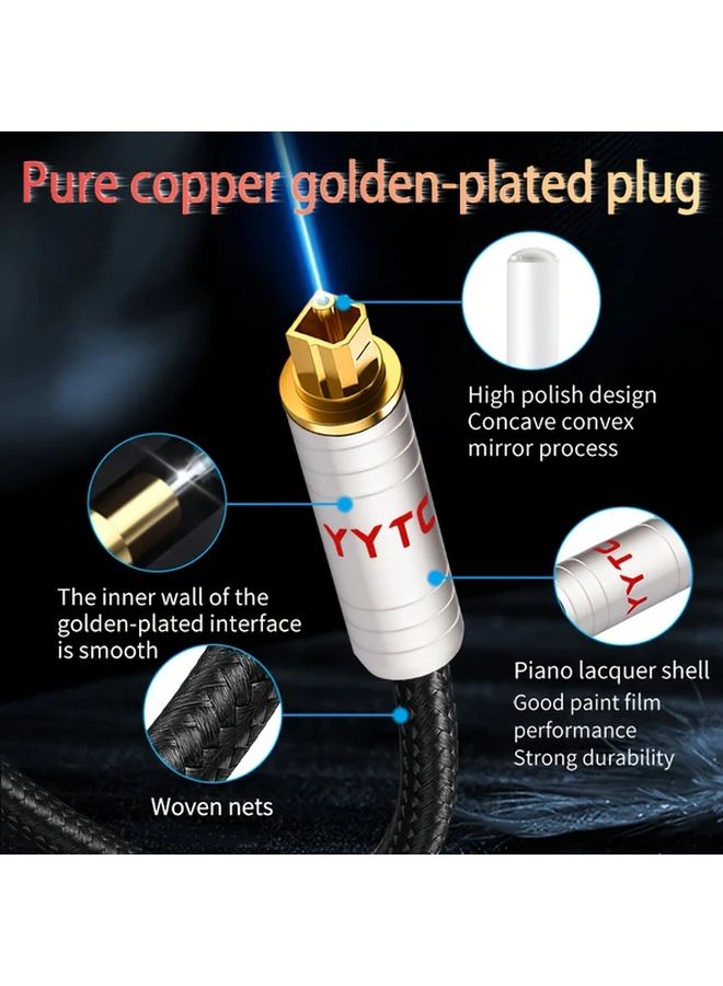 Digital Optical Audio Cable SPDIF 2m Square To Circular Port For Home Theater - Image 3